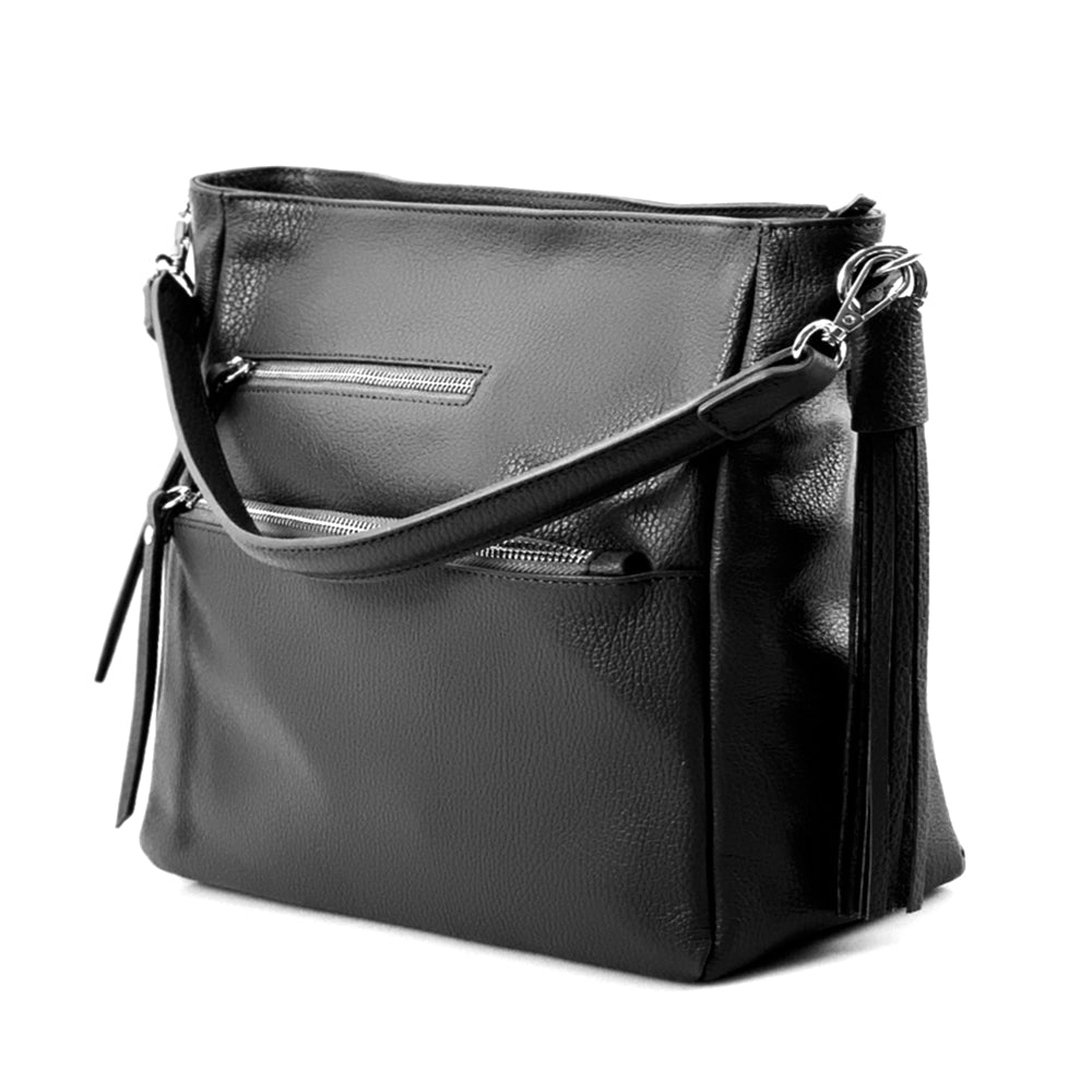 Evelyn leather shoulder bag