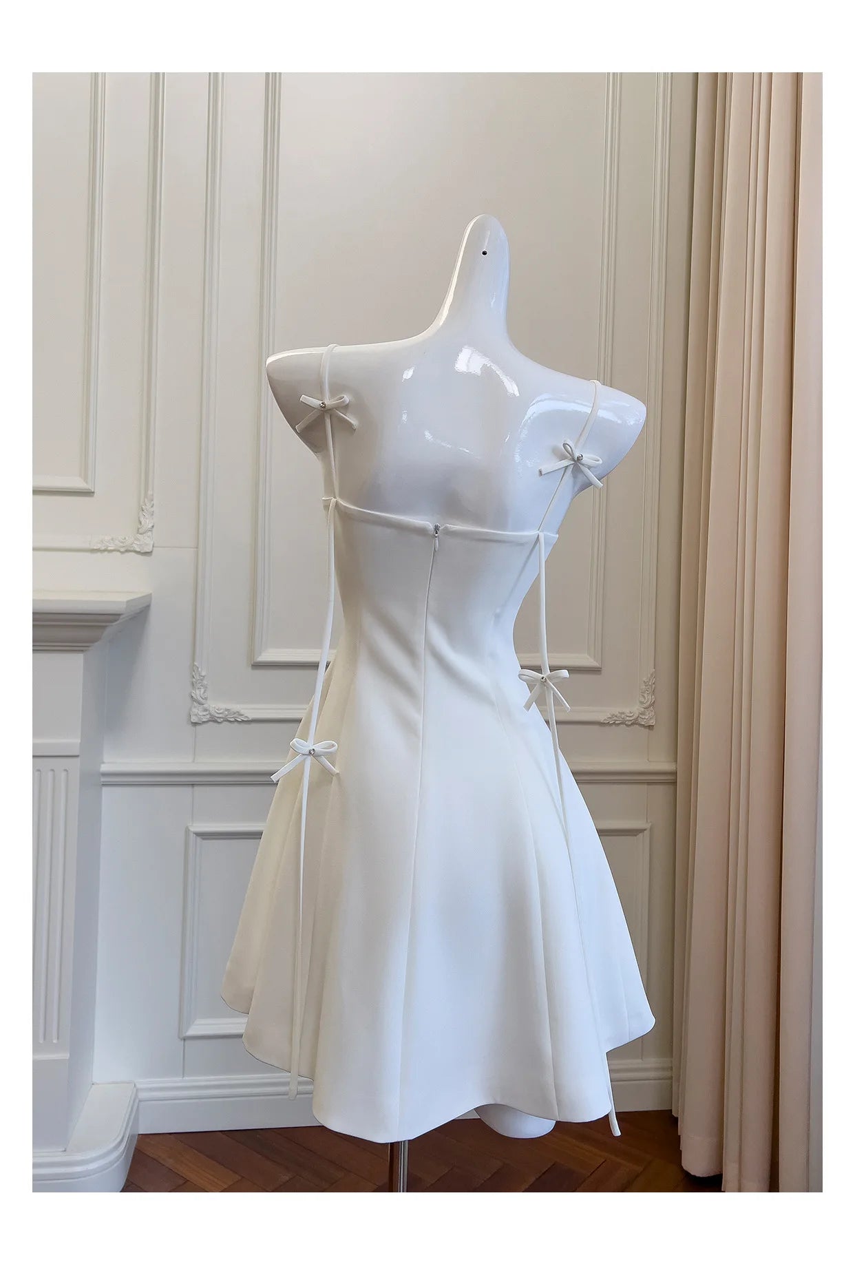 Ladies Sling Off-Shoulder High Waist Slim A- Line Dress