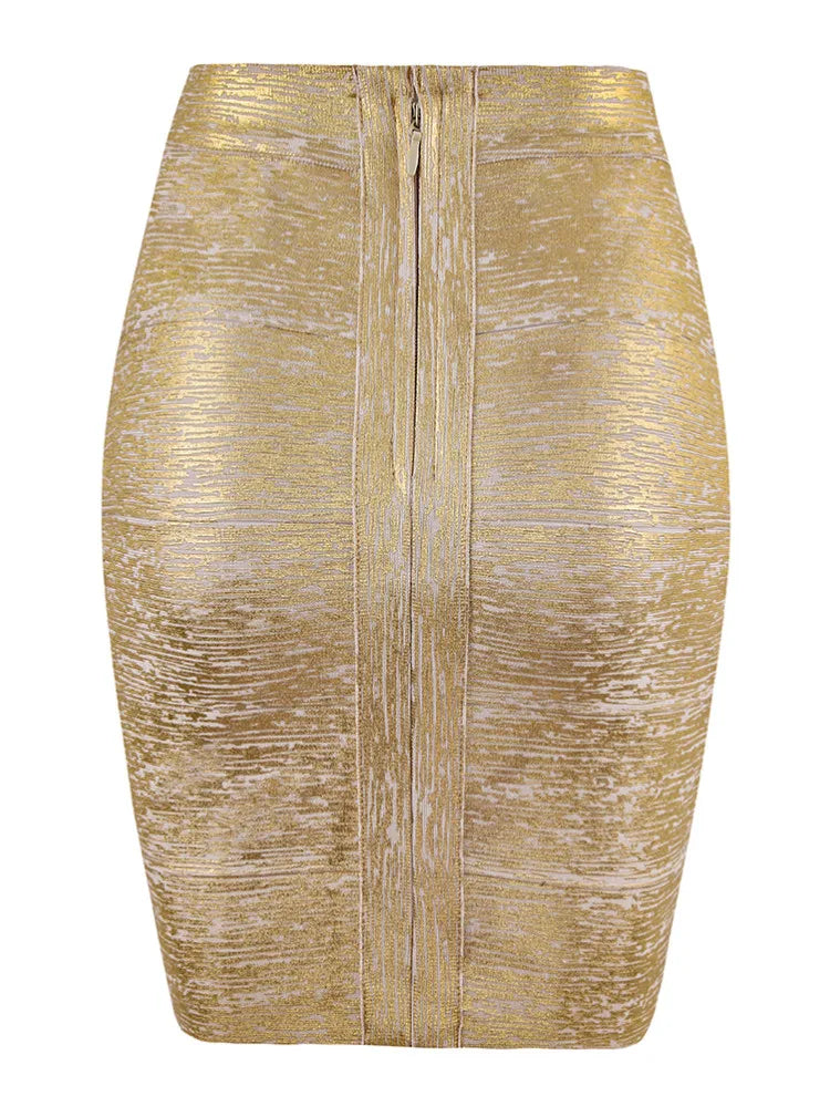 Skirt Sexy Black Silver Gold Bandage Skirt