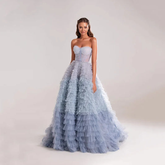 Sky Blue Ball Gown party Dress