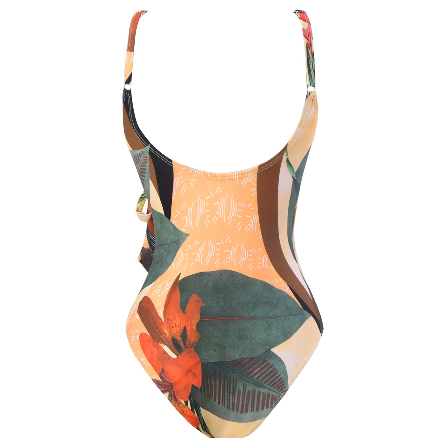 Siamese Conservative Cover Belly Backless  Swimsuit