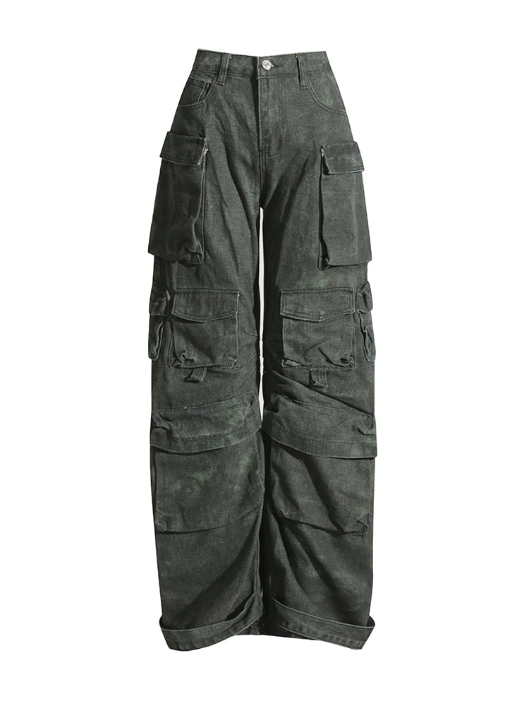 Streetwear Wide Leg Pants Camouflage Trousers