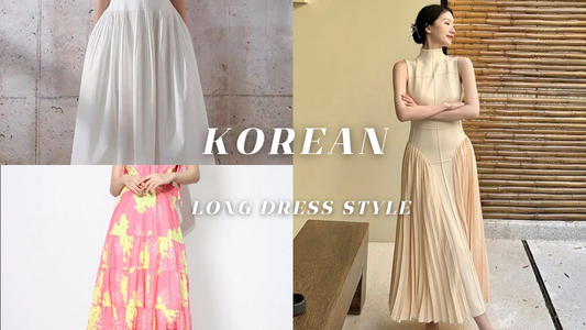 korean style long dress white