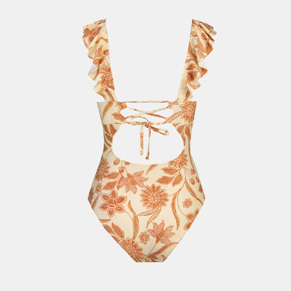 Ruffled One-piece Swimsuit Swimwear