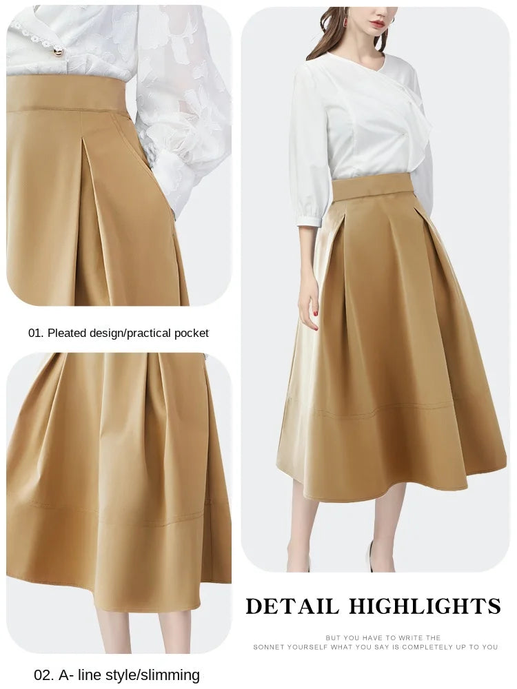 Hepburn Style  High Waist Black Skirt