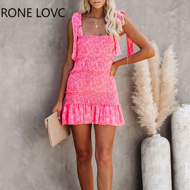 Tiered Ruffle Ruched Dress