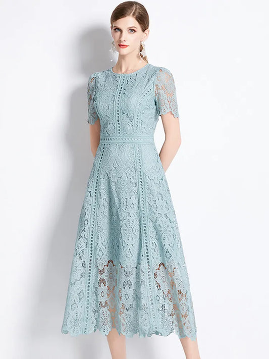 High-End Lace Hollow Out Dress