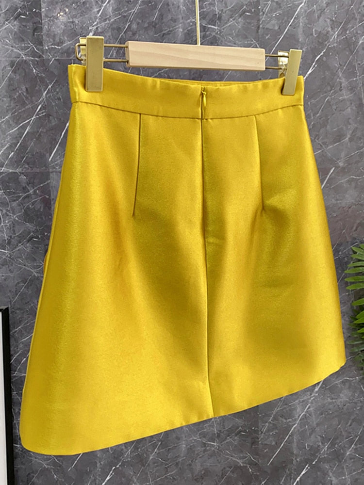 Solid Slim Skirt High Waist Patchwork Appliques Floral Mini Skirts