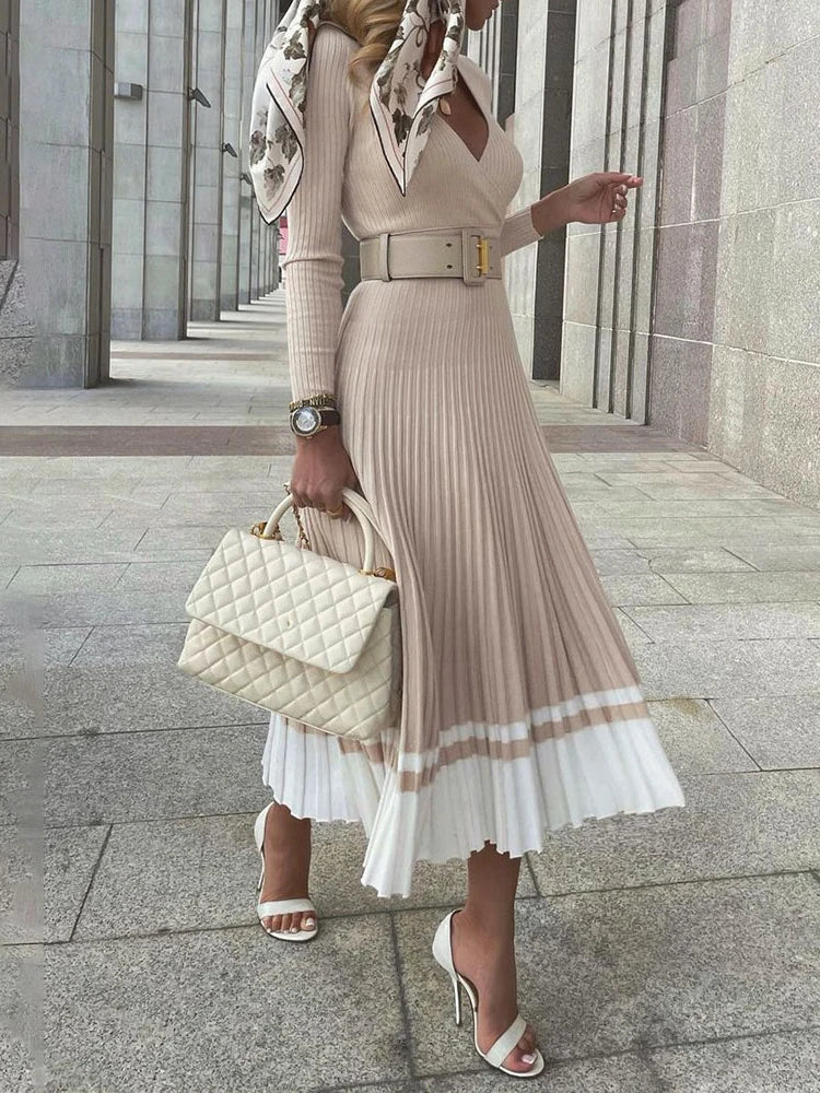 Knitted Pleated Dress