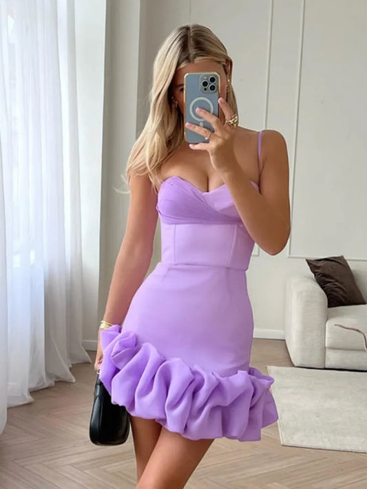 Violetta Ruffle Edge Mini Dress
