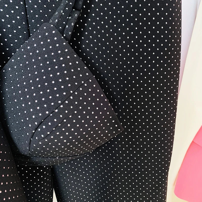 Diamonds Beaded  Blazer Pants Suit 3pcs Set