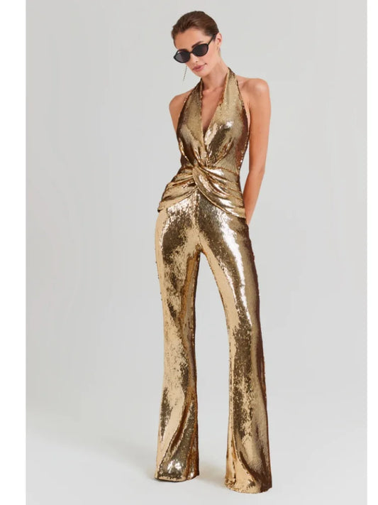 Sequins Gold Bodycon Jumpsuit
