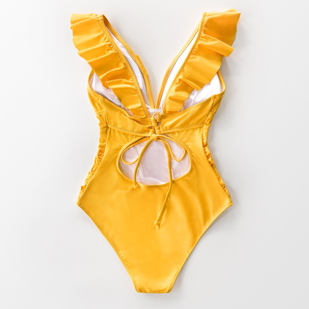 Ruffled One-piece Swimsuit Swimwear