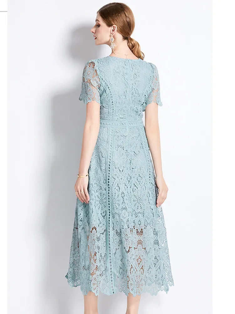 High-End Lace Hollow Out Dress