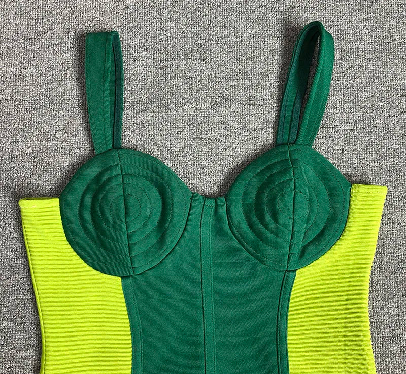 Green Midi Bandage  Bodycon Dresses High Quality