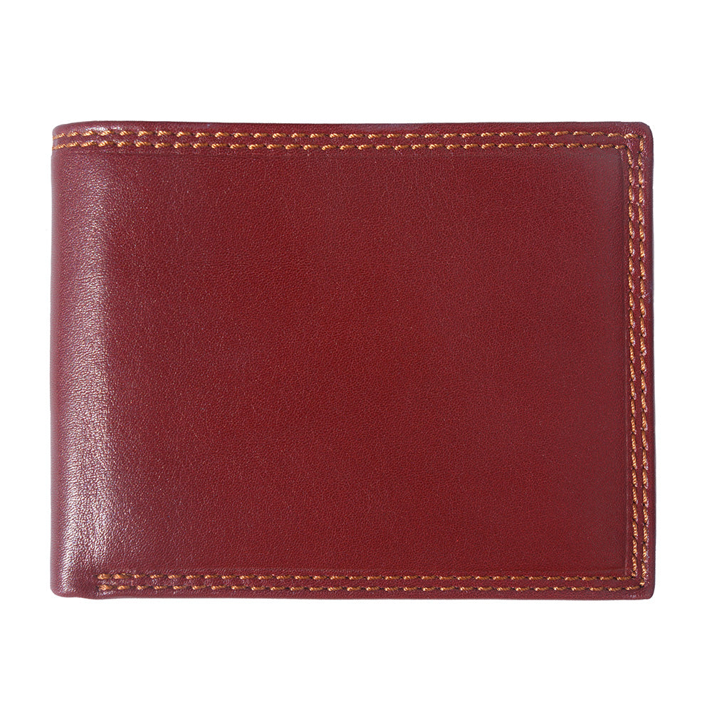 Leather wallet with coin pocket for mens