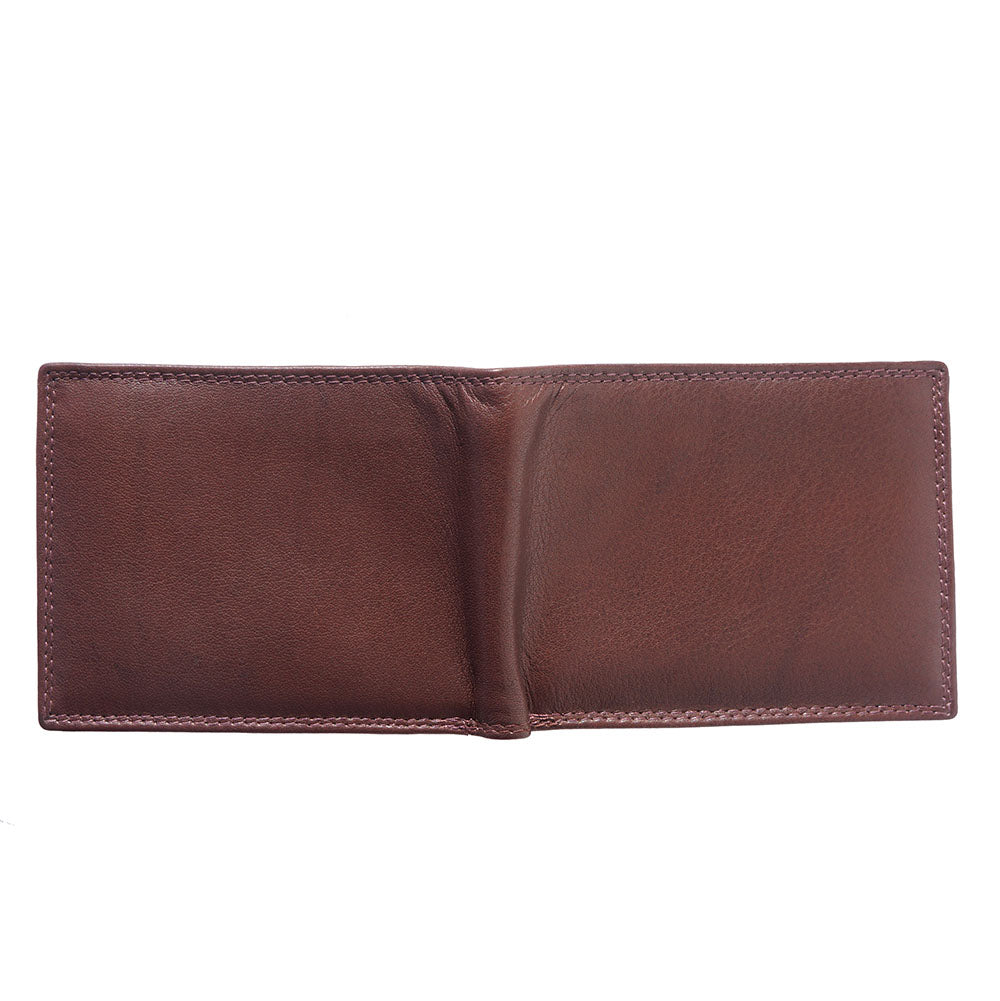 Mini wallet in calf-skin soft leather with out coin pocket for man