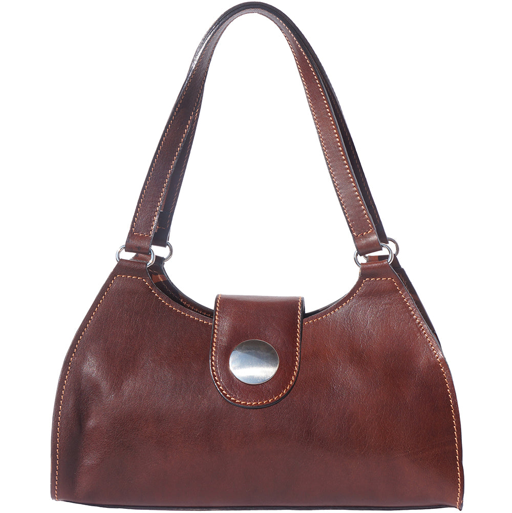 Florina leather handbag dark brown