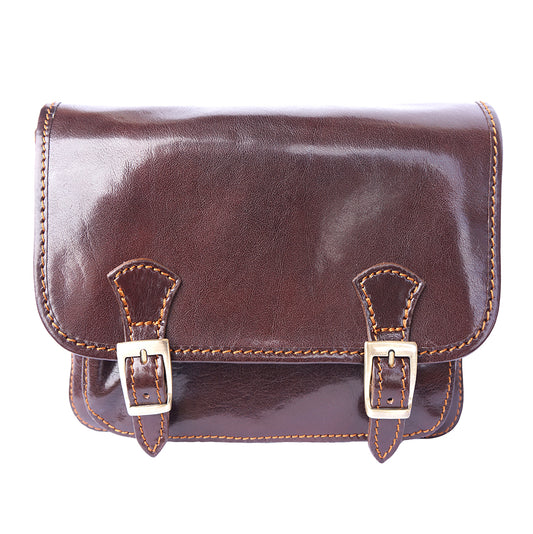 Mini leather messenger bag