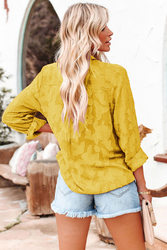 Lace Tulle Long-Sleeved  Loose Casual Chiffon Shirt
