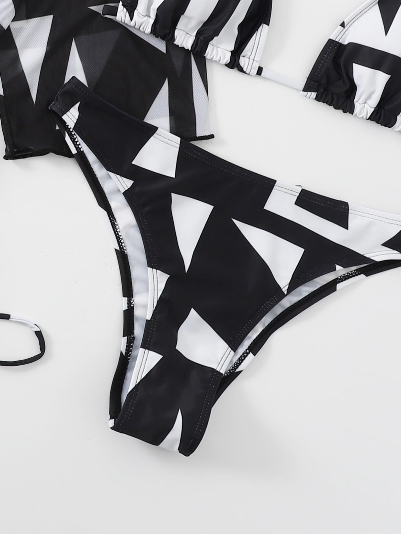 Split Three Piece Long Sleeved Blouse Internet Celebrity Bikini Swimsuit