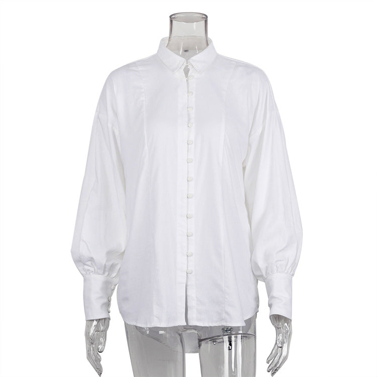 Loose Lapels Cardigan Long-Sleeved Shirt Simple