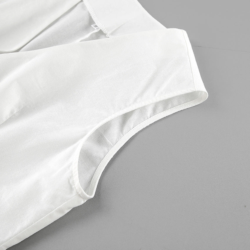 Design Cotton Linen Suit Vest Suit  Casual Sleeveless Tank Top Shorts Two Piece Suit