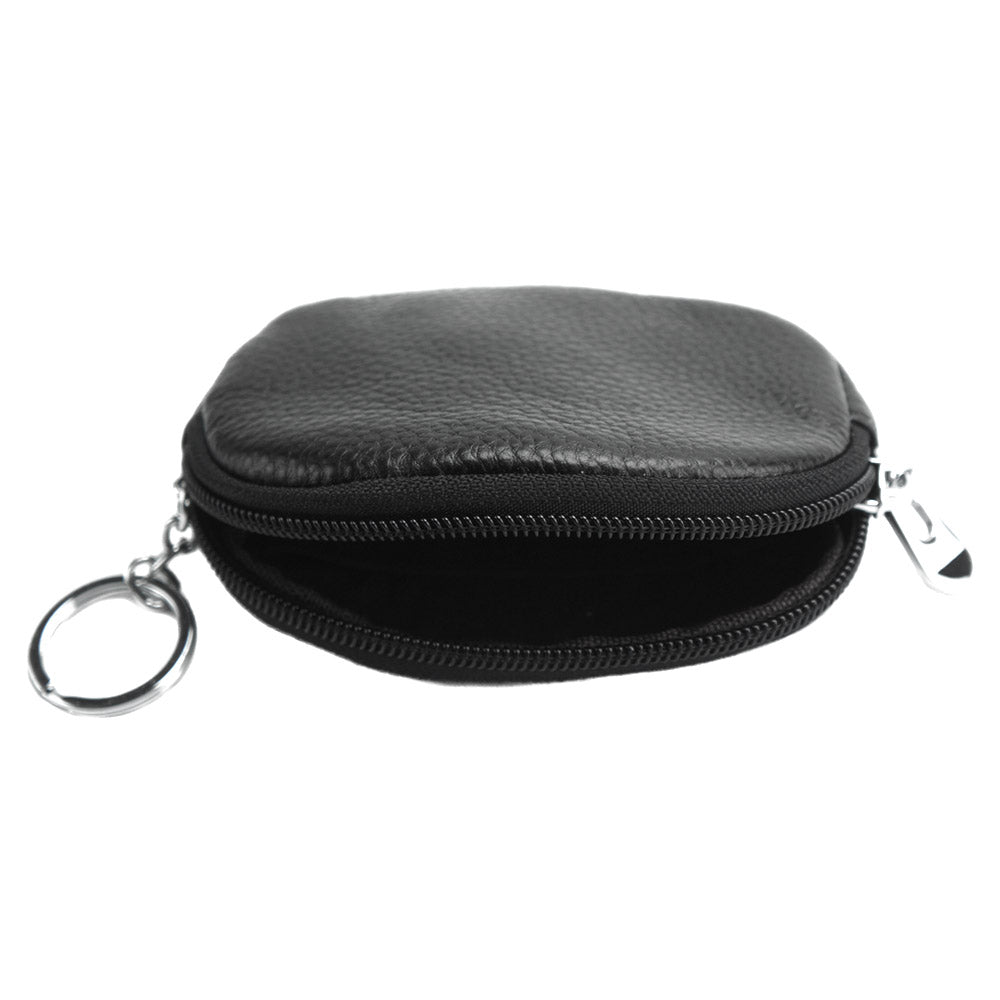 Soft leather coin purse with zip